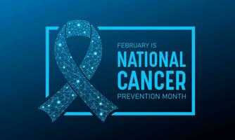 nationale cancer la prévention mois est observé chaque année dans février. février est nationale cancer conscience mois. vecteur modèle pour bannière, salutation carte, affiche avec Contexte.