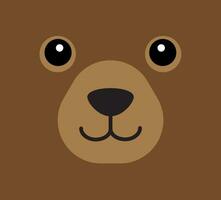vecteur plat dessin animé ours grisonnant visage