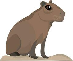 une capybara est séance sur le sol vecteur