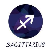 main tiré Sagittaire zodiaque signe dans rond Cadre astrologie griffonnage clipart élément pour conception vecteur