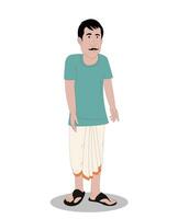 Indien Hommes Trois trimestre vue dessin animé personnage pour dessin animé animation histoires gratuit vecteur