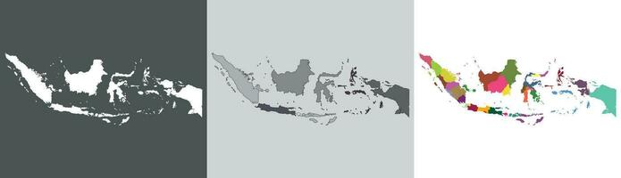 Indonésie carte. carte de Indonésie dans ensemble vecteur