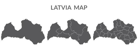 Lettonie carte. carte de Lettonie dans ensemble dans gris vecteur