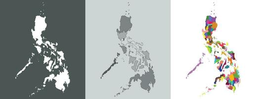 philippines carte. carte de philippines dans ensemble vecteur