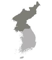 Nord Corée et Sud Corée carte. carte de Corée. vecteur