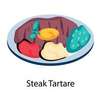 branché steak tartare vecteur