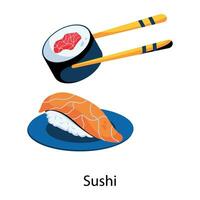 concepts de sushi à la mode vecteur