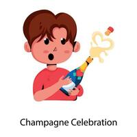 branché Champagne fête vecteur