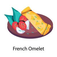 branché français omelette vecteur