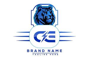 ce tigre logo bleu conception. vecteur logo conception pour entreprise.