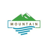 Montagne paysage logo océan côté Montagne icône conception modèle vecteur