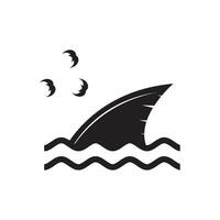 aileron de requin logo modèle icône vecteur illustration design