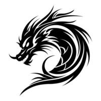 dragon noir vecteur icône isolé sur blanc Contexte