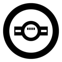 l'eau mètre mesure sanitaire équipement icône dans cercle rond noir Couleur vecteur illustration image solide contour style