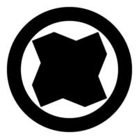 charbon charbon icône dans cercle rond noir Couleur vecteur illustration image solide contour style