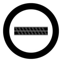 renforcement bar armature nervuré métal barre icône dans cercle rond noir Couleur vecteur illustration image solide contour style