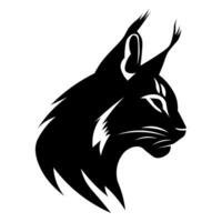 Lynx noir vecteur icône isolé sur blanc Contexte