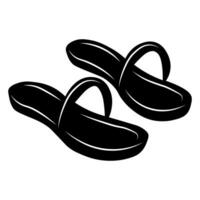 chaussons noir vecteur icône isolé sur blanc Contexte