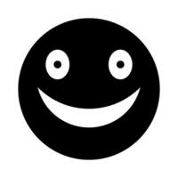 souriant emoji noir vecteur icône isolé sur blanc Contexte