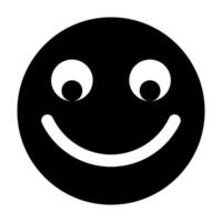 souriant emoji noir vecteur icône isolé sur blanc Contexte