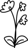 main tiré printemps, enregistrer le date, carte, minimal tiré floral botanique ligne art bouquets printemps, branché éléments de sauvage et jardin végétaux, branches, feuilles, fleurs, herbes. vecteur illustration