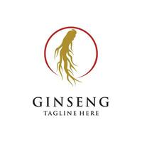 vecteur ginseng logo à base de plantes plante vecteur Naturel à base de plantes médicament ginseng à base de plantes boisson icône