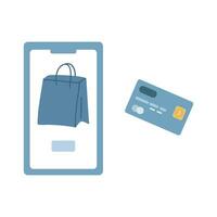 payant pour en ligne achats avec crédit carte vecteur