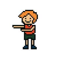 mignonne pixel dessin animé 8 bits personnage homme des exercices formation seul mode de vie vecteur pour décoration la vie style 8 bit Masculin exercice Gym aptitude chaud en haut vecteur.