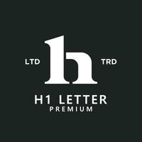 h 1 lettre logo icône conception vecteur