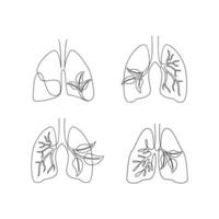 poumon Célibataire ligne illustration dessin vecteur
