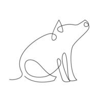 porc Célibataire ligne illustration dessin vecteur