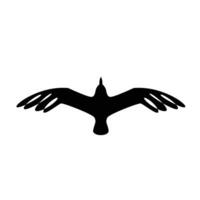 mouette silhouette noir blanc logo icône conception vecteur