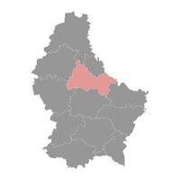 diekirch canton carte, administratif division de Luxembourg. vecteur illustration.