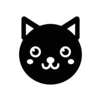 silhouette dessin animé chat visage logo icône symbole vecteur illustration