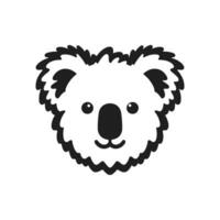 dessin animé silhouette de une koala ours logo icône symbole vecteur illustration