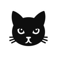 espiègle et Facile silhouette dessin animé chat visage logo icône vecteur