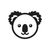 dessin animé silhouette de une koala ours logo icône symbole vecteur illustration
