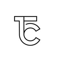 tc ct lettre logo icône conception vecteur