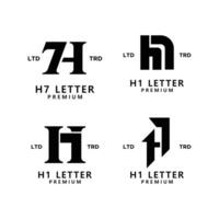 h7 lettre logo icône conception vecteur