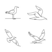 mouette Célibataire ligne icône conception illustration vecteur