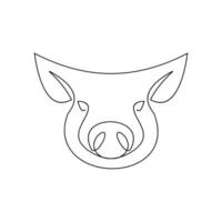 porc Célibataire ligne illustration dessin vecteur