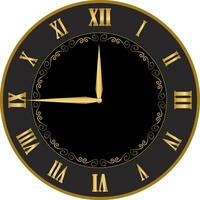 l'horloge moderne ancien élégant luxe, classique, moderne or noir Couleur vecteur