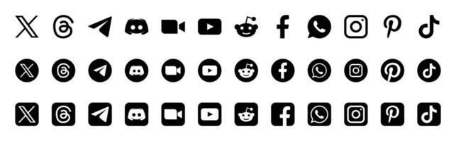 Majeur social médias marques logo Icônes ensemble - Facebook, Instagram, Twitter, Youtube vecteurs vecteur