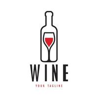 du vin logo avec du vin des lunettes et bouteilles.pour nuit clubs, bars, cafés et du vin magasins. vecteur