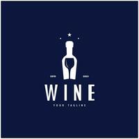 du vin logo avec du vin des lunettes et bouteilles.pour nuit clubs, bars, cafés et du vin magasins. vecteur