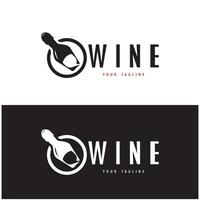 du vin logo avec du vin des lunettes et bouteilles.pour nuit clubs, bars, cafés et du vin magasins. vecteur