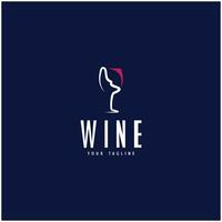 du vin logo avec du vin des lunettes et bouteilles.pour nuit clubs, bars, cafés et du vin magasins. vecteur