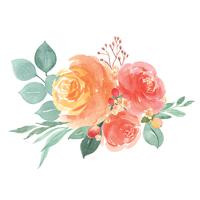 Aquarelles fleurs peintes à la main bouquets luxurieuses fleurs style vintage illustration
