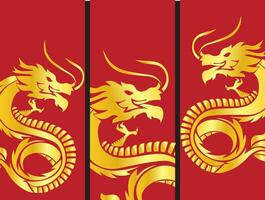 le or dragon sur rouge Contexte pour chinois Nouveau année concept. vecteur