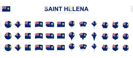 grand collection de Saint Helena drapeaux de divers formes et effets. vecteur